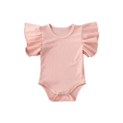 Frilly Sleeves Bodysuit | Pink - Affordable Baby
