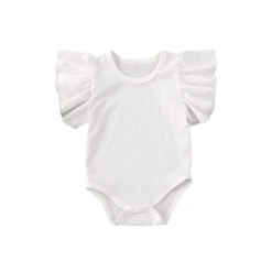 Frilly Sleeves Bodysuit | White - Affordable Baby