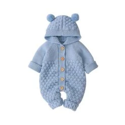 Bear Knit Onesie | Blue - Affordable Baby