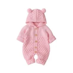Bear Knit Onesie | Pink - Affordable Baby