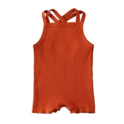 Georgia Cross Back Romper | Rust - Affordable Baby