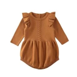 Anastacia Frilly Romper | Chestnut - Affordable Baby