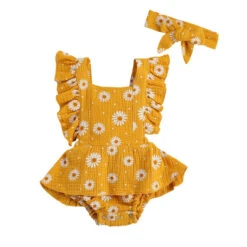 Daisy Backcross Romper | Mustard - Affordable Baby