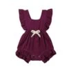 Bow Ruffle Romper | Wine - Affordable Baby -MY LITTLE SHOP product image 1662451178