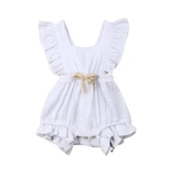 Bow Ruffle Romper | White - Affordable Baby