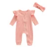 Ribbed Flutter Romper | Peach *CLEARANCE* - Affordable Baby -MY LITTLE SHOP product image 1856871664