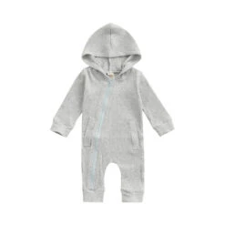 Ribbed Zip Romper | Grey - Affordable Baby