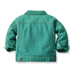 Distressed Denim Jacket | Green - Affordable Baby -MY LITTLE SHOP product image 1986099706