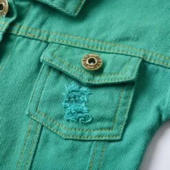 Distressed Denim Jacket | Green - Affordable Baby -MY LITTLE SHOP product image 1986099709