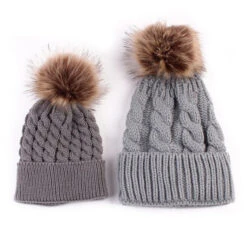 Ski Bunny Matching Beanies | Grey - Affordable Baby