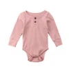 Ribbed Button Bodysuit | Pink - Affordable Baby