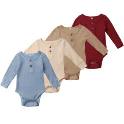 Ribbed Button Bodysuits | 4 Colours - Affordable Baby