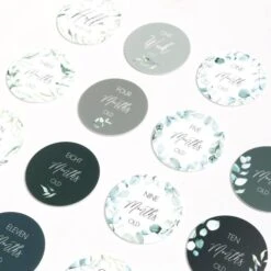 CMC GOLD - Foliage Printed Milestone Cards | Sage (Set Of 14) - CMC Gold