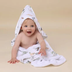 Snuggle Hunny Kids - Organic Hooded Baby Towel | Dog Park - Snuggle Hunny Kids