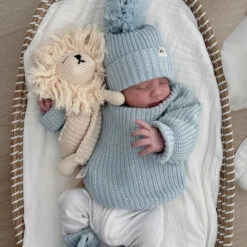 3 Little Crowns - Chunky Knit Jumper | Stormy Blue - 3 Little Crowns -MY LITTLE SHOP stormyblue1