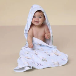 Snuggle Hunny Kids - Organic Hooded Baby Towel | Taking Flight - Snuggle Hunny Kids