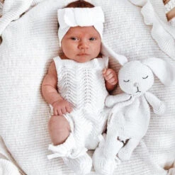 3 Little Crowns - Textured Knit Topknot | Ivory - 3 Little Crowns